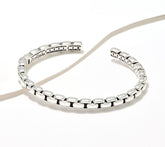 JAI Sterling Silver Box Chain Signature Textured Cuff, 8"